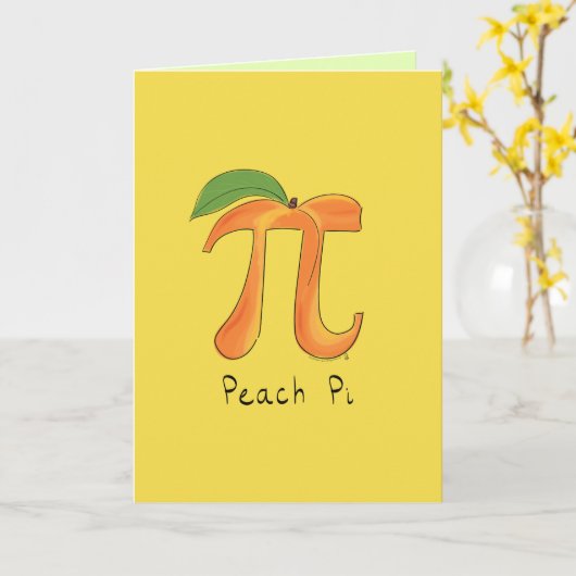 Peach Pi Symbol Math Lehrer Karte (Gelbe Blume)