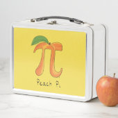 Peach Pi Symbol Math Lehrer Metall Brotdose (Beispiel)
