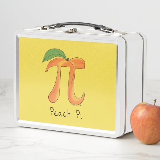Peach Pi Symbol Math Lehrer Metall Brotdose (Beispiel)