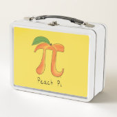 Peach Pi Symbol Math Lehrer Metall Brotdose (Vorderseite)