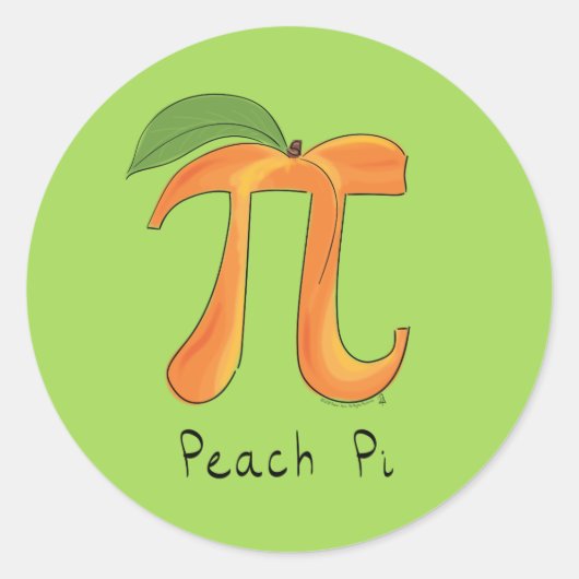 Peach Pi Symbol Math Lehrer Runder Aufkleber (Vorderseite)