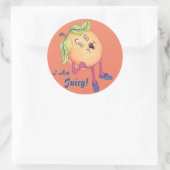 'Peach Pia' Glossy Round Aufkleber (Tasche)