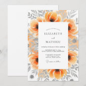 Peach Picturesque Botanical Wedding Einladung (Vorne/Hinten)