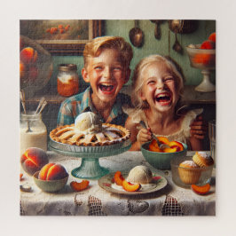Peach Pie 1950s Retro Kitchen Scene Puzzle