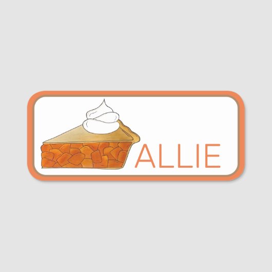 Peach Pie Slice Schnappschüsse Teller Namensschild (Vorderseite)