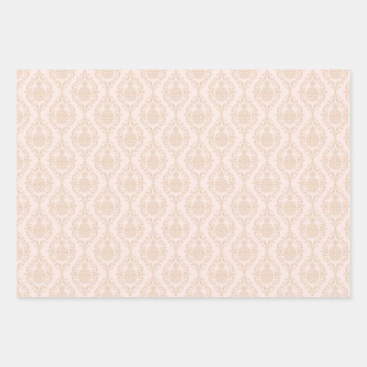 Peach Pineaple Damask Geschenkpapier Set (Vorderseite 2)