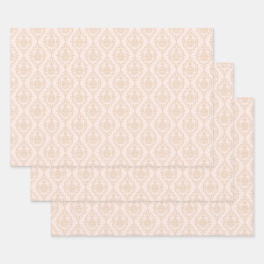 Peach Pineaple Damask Geschenkpapier Set (Set)