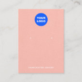 Peach Pink Add Logo Leaather Orange Display Visitenkarte (Vorderseite)