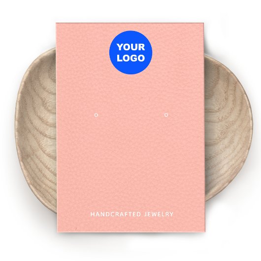 Peach Pink Add Logo Leaather Orange Display Visitenkarte