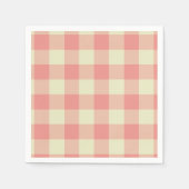Peach Pink and Cream Gingham Pattern Serviette (Vorderseite)