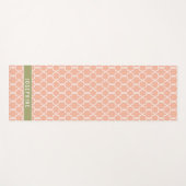 Peach Pink And Olive Green Trellis Pattern Yogamatte (Vorderseite (Horizontal))