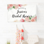 Peach Pink Aquarell Brautparty Willkommen Banner (Insitu)