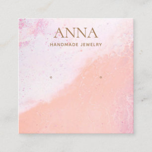 Peach Pink Beach Stud Earring Juwelier Display Quadratische Visitenkarte