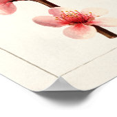 Peach Pink Blume Aquarellmalerei Poster (Ecke)