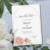 Peach Pink Blush Bloral Hochzeit Speichern Sie das Einladung