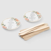 Peach Pink Blush Elfenbeinblume Gold Hochzeitsprog Fächer (Non-assembled)