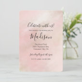 Peach Pink Blush Gefärbte Krawatte personalisiert Einladung (Stehend Vorderseite)