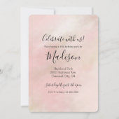 Peach Pink Blush Gefärbte Krawatte personalisiert Einladung (Vorderseite)