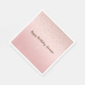 Peach Pink Blush Gold Glitz Confetti Sparkle Herz Serviette (Ecke)