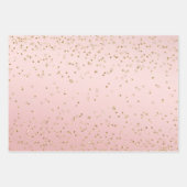 Peach Pink Blush Gold Glitz Confetti Sparkone Geschenkpapier Set (Vorderseite 2)