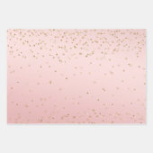 Peach Pink Blush Gold Glitz Confetti Sparkone Geschenkpapier Set (Vorderseite)