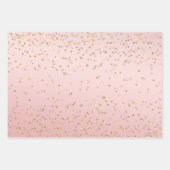 Peach Pink Blush Gold Glitz Confetti Sparkone Geschenkpapier Set (Vorderseite 2)