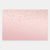 Peach Pink Blush Gold Glitz Confetti Sparkone Geschenkpapier Set (Vorderseite)