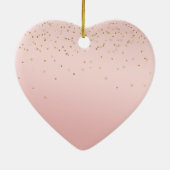 Peach Pink Blush Gold Glitz Confetti Sparkone Keramik Ornament (Hinten)
