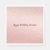 Peach Pink Blush Gold Glitz Confetti Sparkone Serviette (Vorderseite)