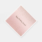 Peach Pink Blush Gold Glitz Confetti Sparkone Serviette (Ecke)