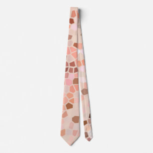 Peach Pink Brown Mosaik Krawatte
