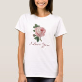 Peach Pink Cabbage Rose Shirt (Vorderseite)