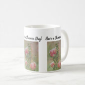 Peach Pink Cactus Watercolor Blume Kaffeetasse (VorderseiteRechts)
