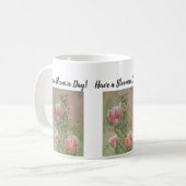 Peach Pink Cactus Watercolor Blume Kaffeetasse (Vorderseite Links)