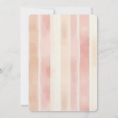 Peach Pink Cream Stripes Bridal Shower Einladung (Rückseite)