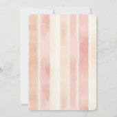 Peach Pink Cream Stripes Wedding Einladung (Rückseite)