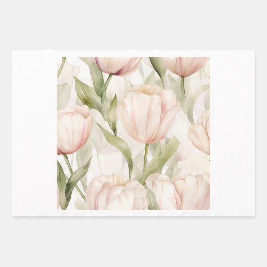 Peach Pink Cream Tulips Geschenkpapier Set (Vorderseite 3)