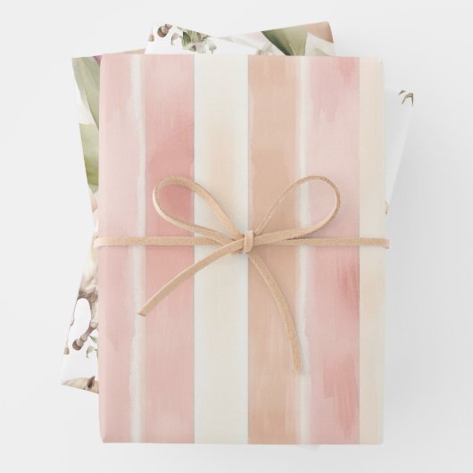 Peach Pink Cream Tulips Geschenkpapier Set (Beispiel)