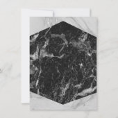 Peach Pink Flamingos Flamingo Black Marble Wedding Einladung (Rückseite)