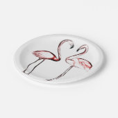 Peach Pink Flamingos Flamingo Chic Trendy Pool Pappteller (Schrägansicht)