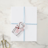 Peach Pink Flamingos Flamingos Gastgeschenk Geschenkanhänger (Mit Garn)