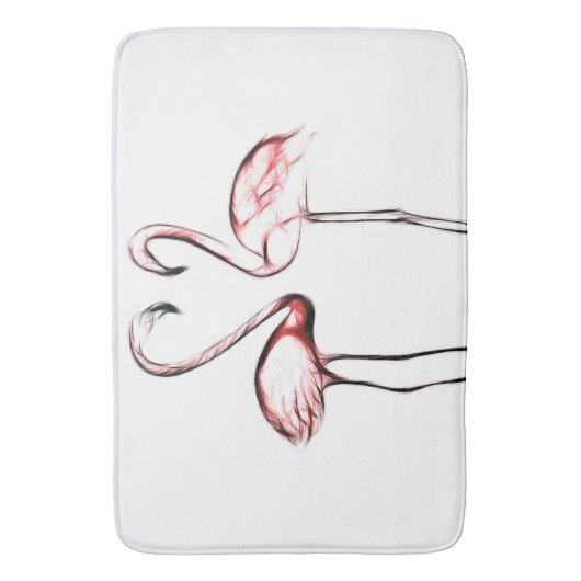 Peach Pink Flamingos Flamingos Tropical Badematte (Vorderseite Vertikal)