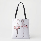Peach Pink Flamingos Flamingos Tropical Tasche (Vorderseite)