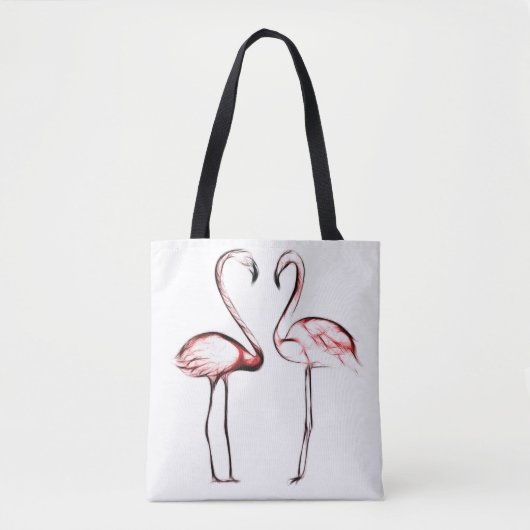 Peach Pink Flamingos Flamingos Tropical Tasche (Vorderseite)