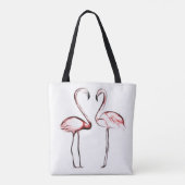 Peach Pink Flamingos Flamingos Tropical Tasche (Rückseite)