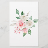 Peach Pink Floral Baby Duschvorhang (Rückseite)