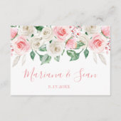 Peach Pink Floral Wedding QR Code RSVP Karte (Vorderseite)