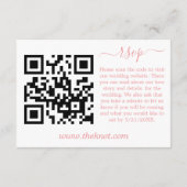 Peach Pink Floral Wedding QR Code RSVP Karte (Rückseite)
