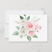 Peach Pink Floral Wedding RSVP Card Dankeskarte (Rückseite)