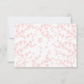 Peach Pink Garden Chinoiserie Babydusche Dankeskarte (Rückseite)